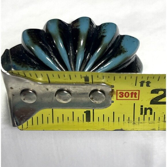 New Set of 8 Dark Teal / Black Seashell Rasin? Decorative Drawer Knob - Picture 5 of 6